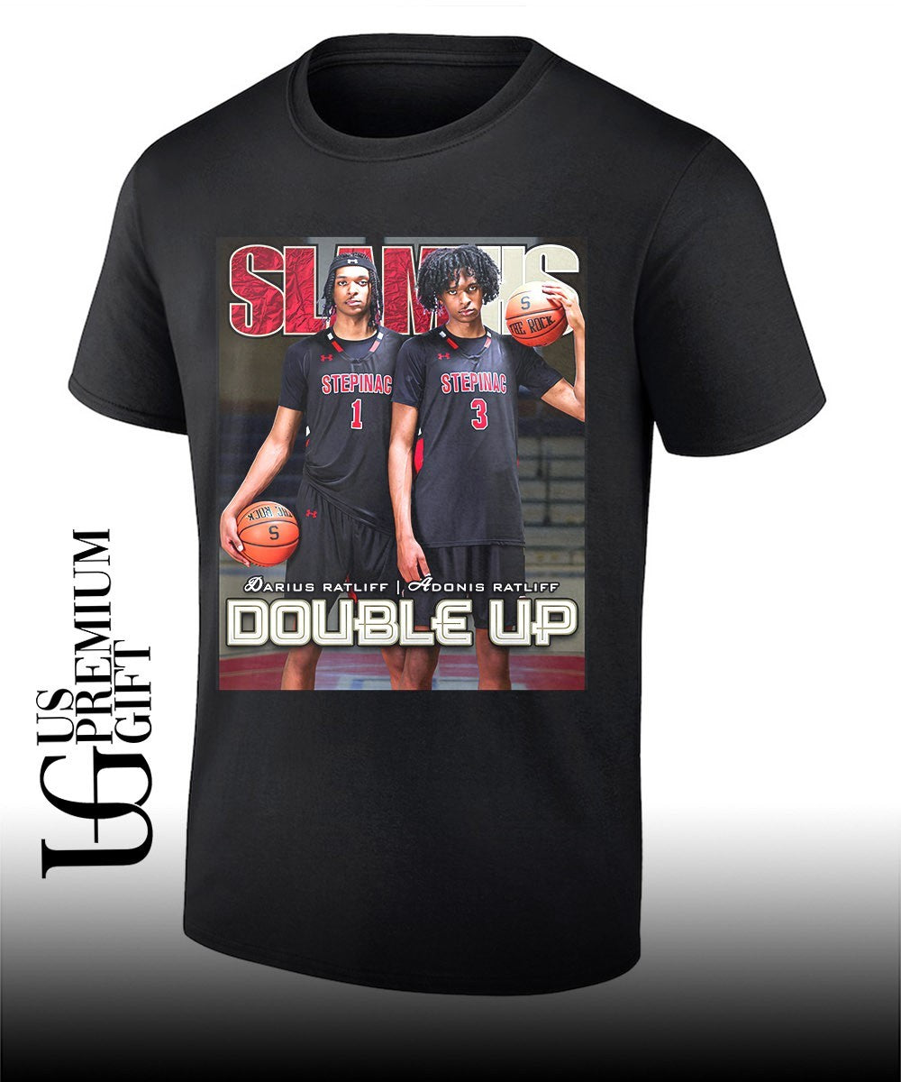 Darius and Adonis Ratliff Double Up Archbishop Stepinac NBA Slam shirt