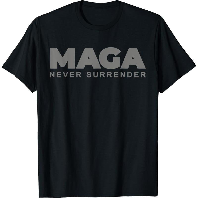 Dark Color President Trump MAGA Never Surrender USA 4th July T-Shirt made in usa Hoodie, Sweatshirt | HypeDripTees.com