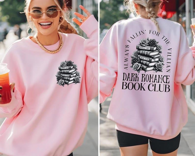 Dark Romance Book Club Hoodie, Book Era World Tour Tee, Dark Academia Shirt, Cool Book Club, Spooky Season Top, Vintage...