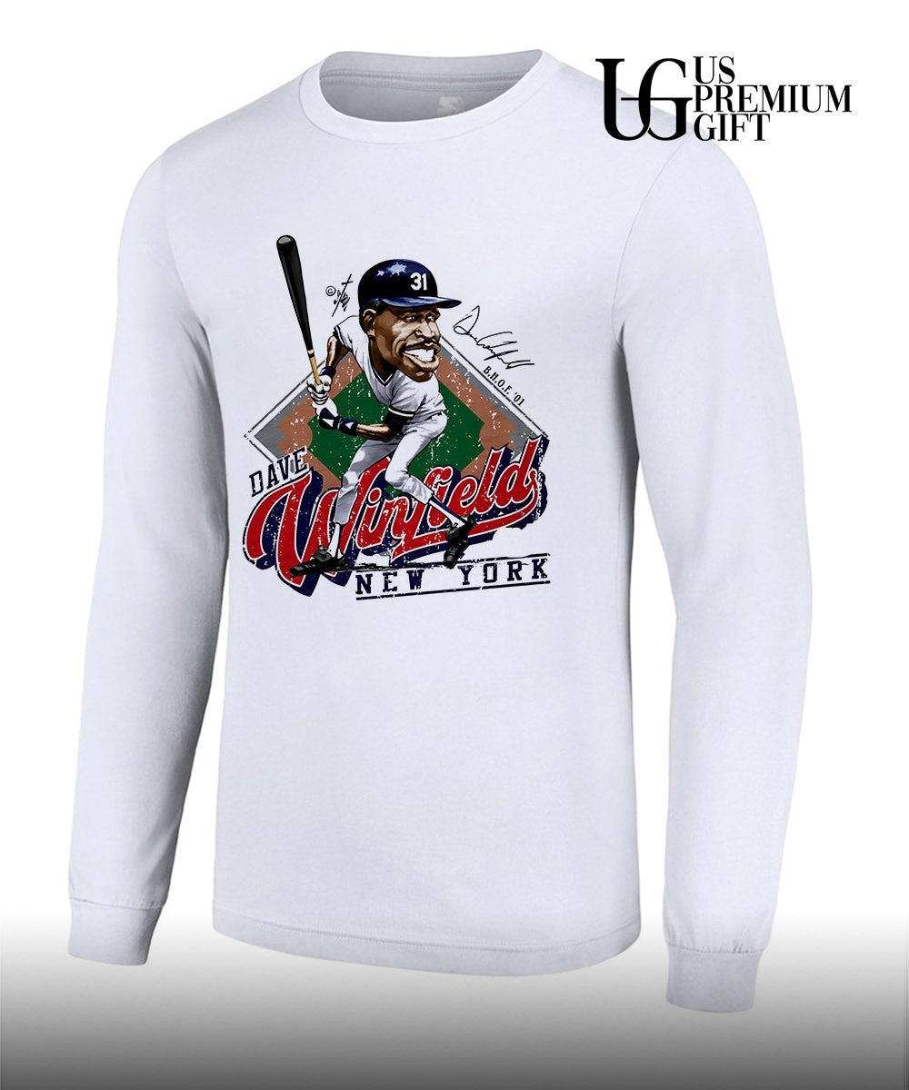 Dave Winfield New York Yankees MLB signature caricature shirt