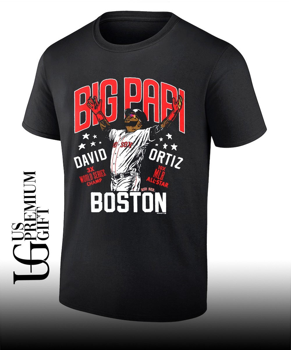 David Ortiz Boston Red Sox Big Papi 3X World Series champ 10X MLB All-Star shirt