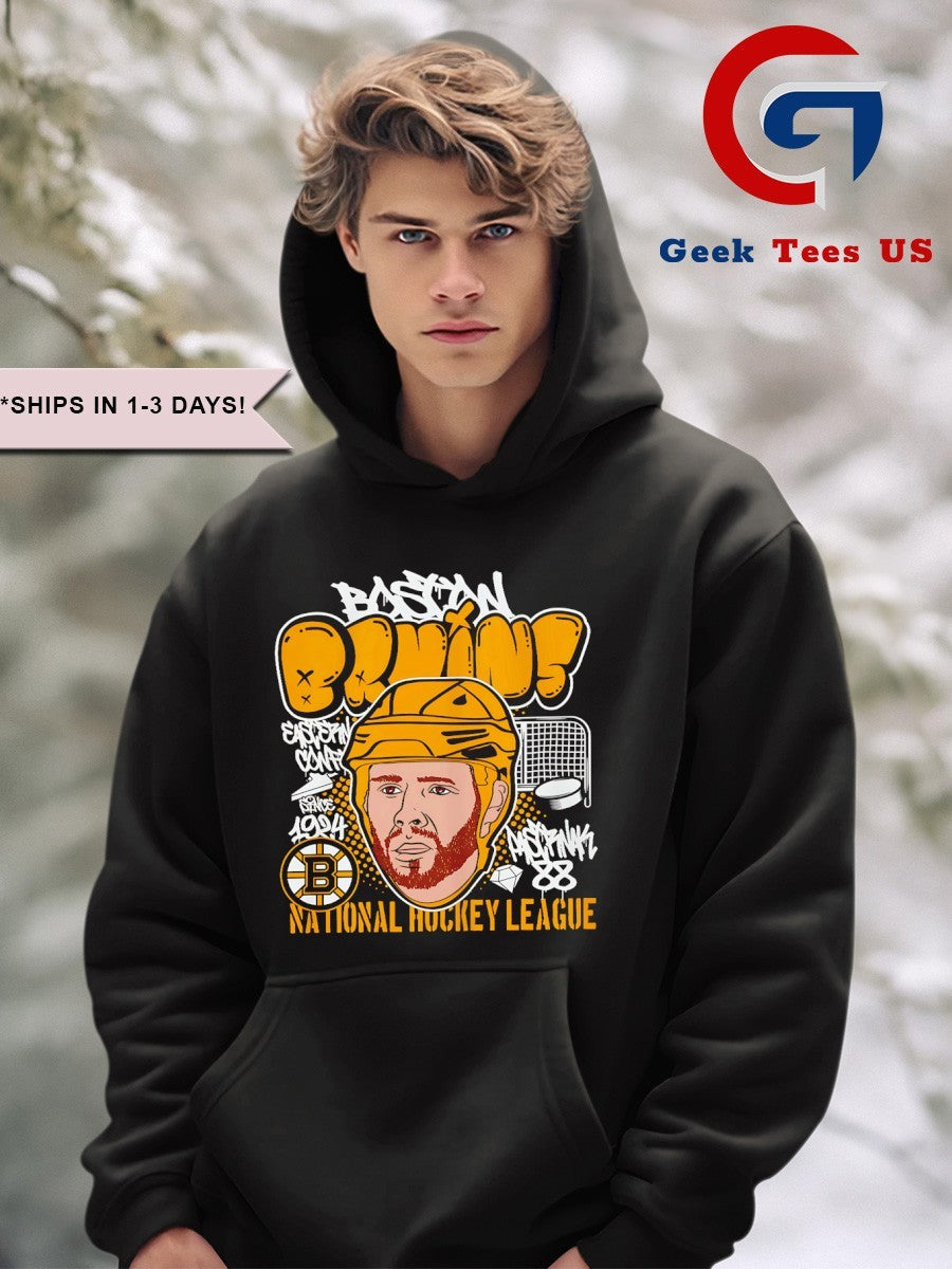David Pastrnak big head Boston Bruins NHL cartoon shirt