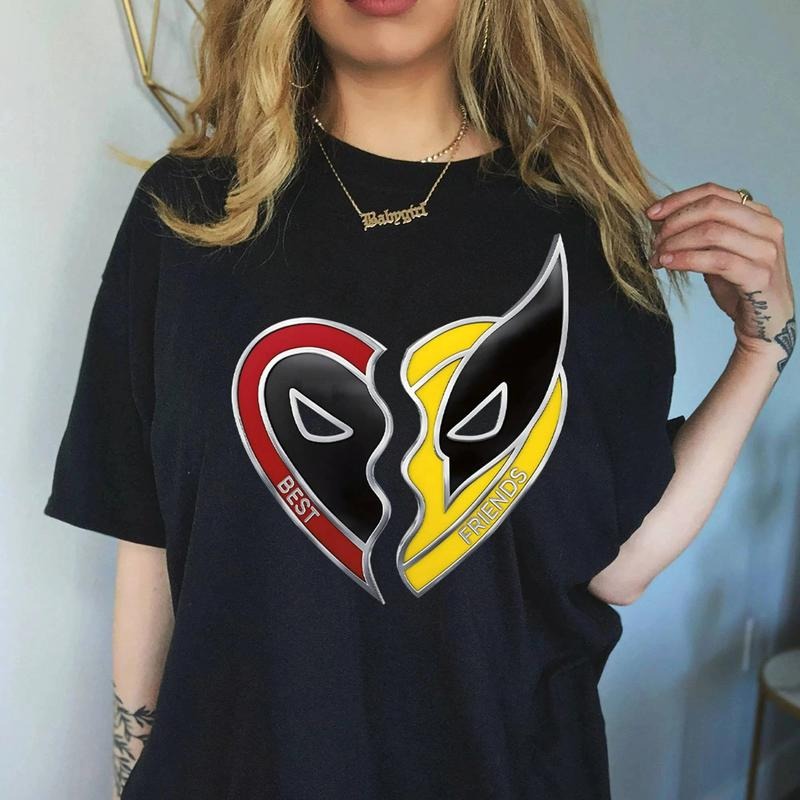 Dead pool & Wolv erine Best Friends Shirt Graphic Tee Shirt Men Women Unisex Cotton Hoodie, Sweatshirt | HypeDripTees.com