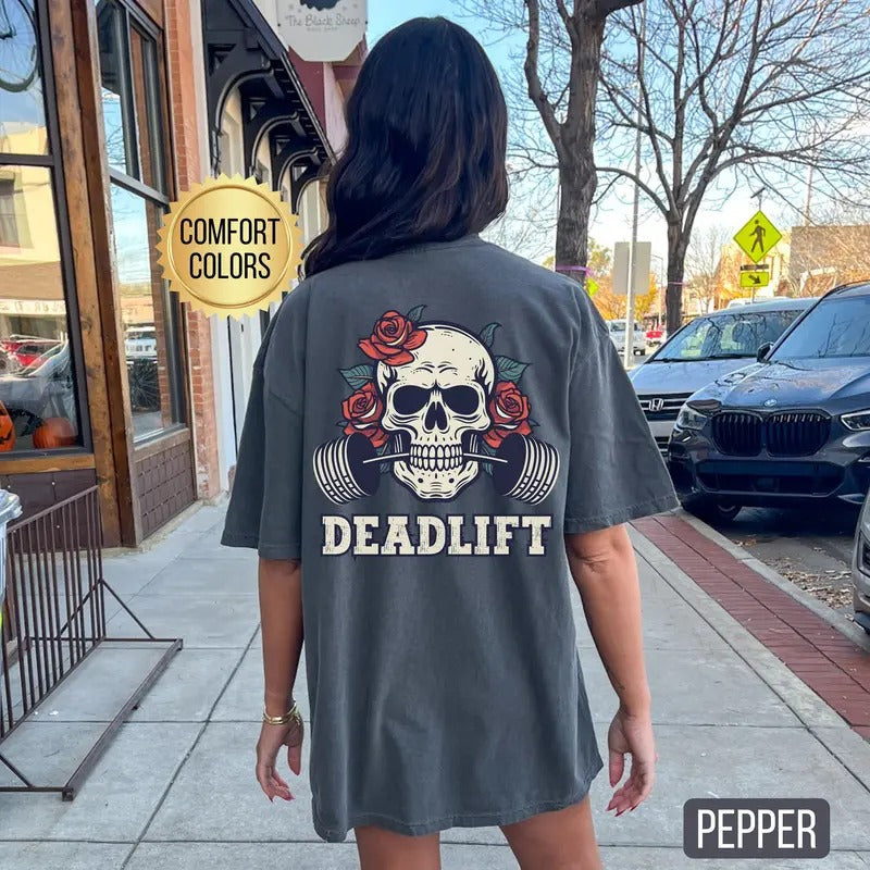 Deadlift Skull Shirt s Gym Pump Cover Gym Tee Funny Workout T-shirt Weightlifting Shirt Oversized Gym Tee Fitness Shirt...