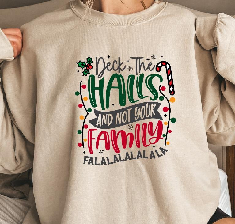 Deck the Halls Christmas Sweatshirt T-Shirts, Hoodie | HypeDripTees.com