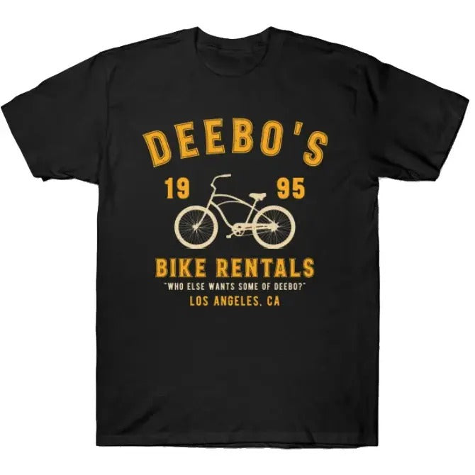 Deebo's Bike Rentals T-Shirt Crew Neck Cotton Casual Slim-fitting Plain Floral Striped Black Breathable Menswear 3000 BC...