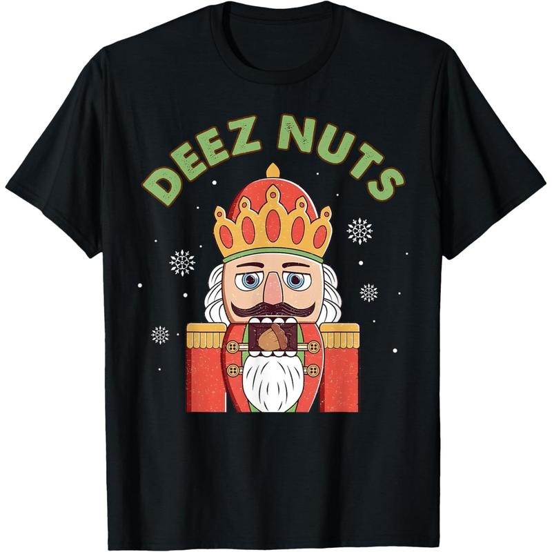Deez Nuts Nutcracker Nut Shirt Men Women Funny Christmas Pjs T-Shirt made in usa Hoodie, Sweatshirt | HypeDripTees.com