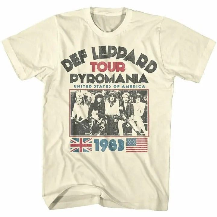 Def Leppard Pyromania Usa Tour 1983 Men's T-shirt Rock Band Concert Top Crewneck Cotton Hoodie, Sweatshirt | HypeDripTees.com