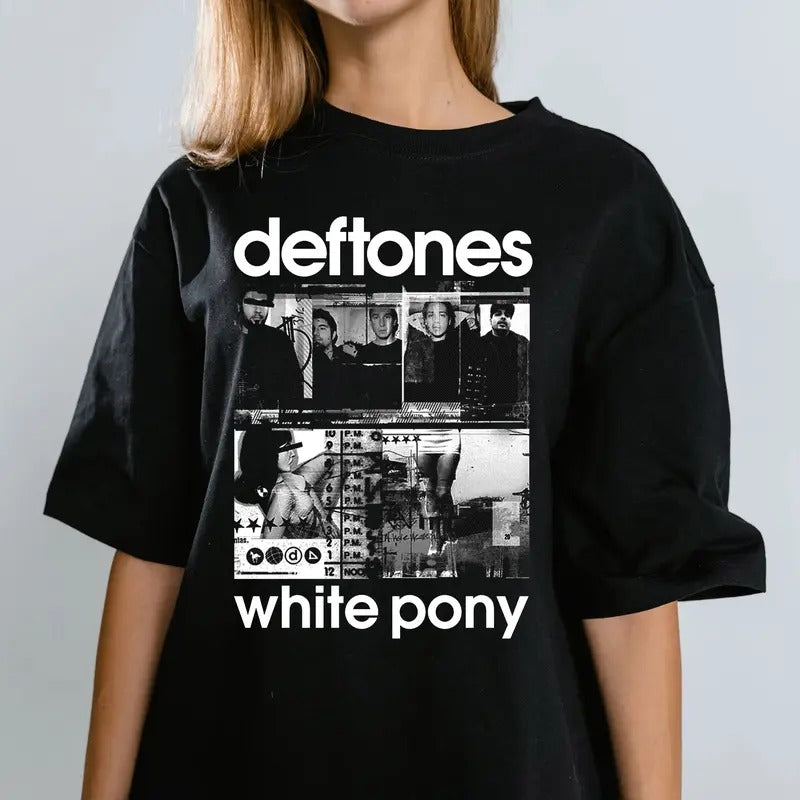 Deft0nes White P0ny Graphic Tee, Vintage Streetwear, Fan Merch, Unisex Short Sleeve Tee Shirt, Casual Clothing Hoodie,...