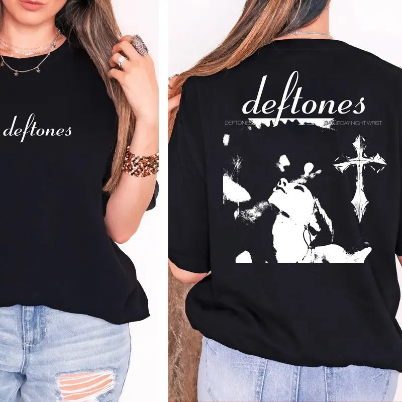 Deftoness Nu Metal Shirt, Metal Band Tee, Band Merch Gift, Unisex Short Sleeve Tee Hoodie, Sweatshirt | HypeDripTees.com