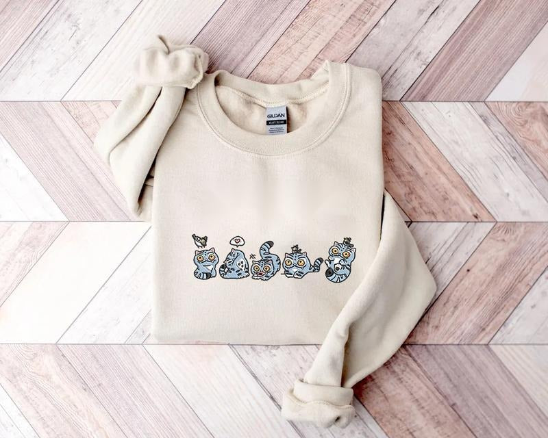 Demon Hunters Tiger Embroidered Sweatshirt, Kpop Crewneck, Music Sweatshirt, Gift For Kpop Fanstyle{n002}2 T-Shirts, Hoodie