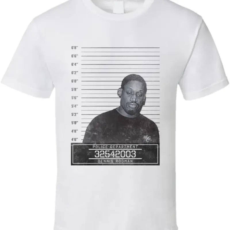 Dennis Rodman Famous Sports Star Mugshot Police Department T Shirt Hoodie, Sweatshirt | HypeDripTees.com
