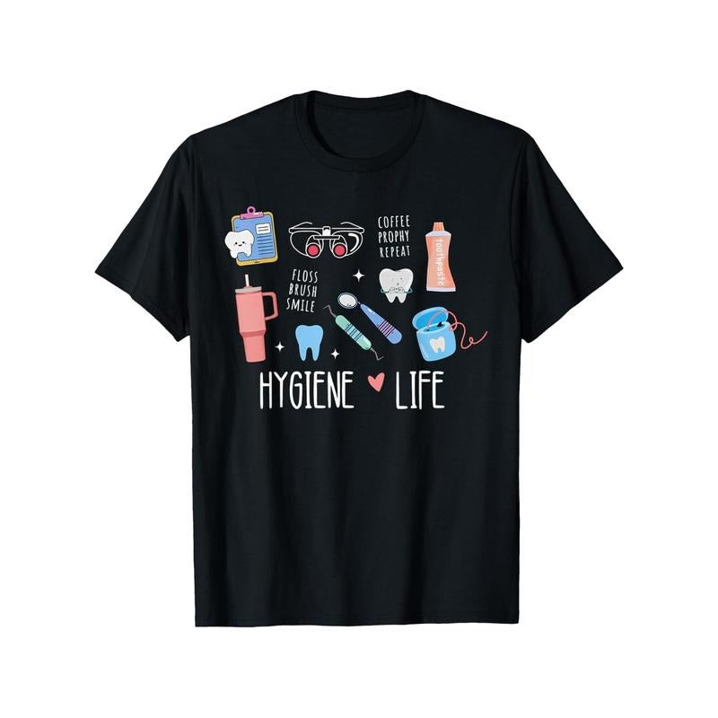 Dental Hygiene Dental Hygienist School Student T-Shirt, Men'S And Women'S Four Seasons Cotton Casual Round Neck Outdoor...