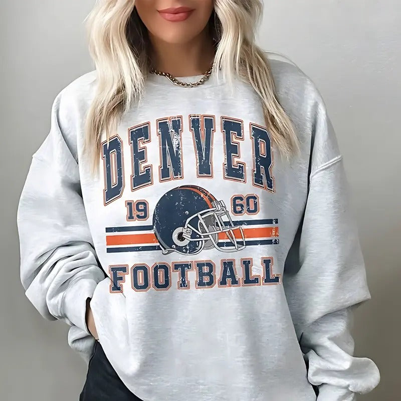 Denver 1960 Football Sweatshirt Denver Bronco Shirt Football Fan Gift Hoodie | HypeDripTees.com