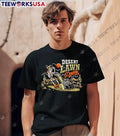 Desert Lawn Daddy Skeleton Mowing the Grass Graphic T-Shirt