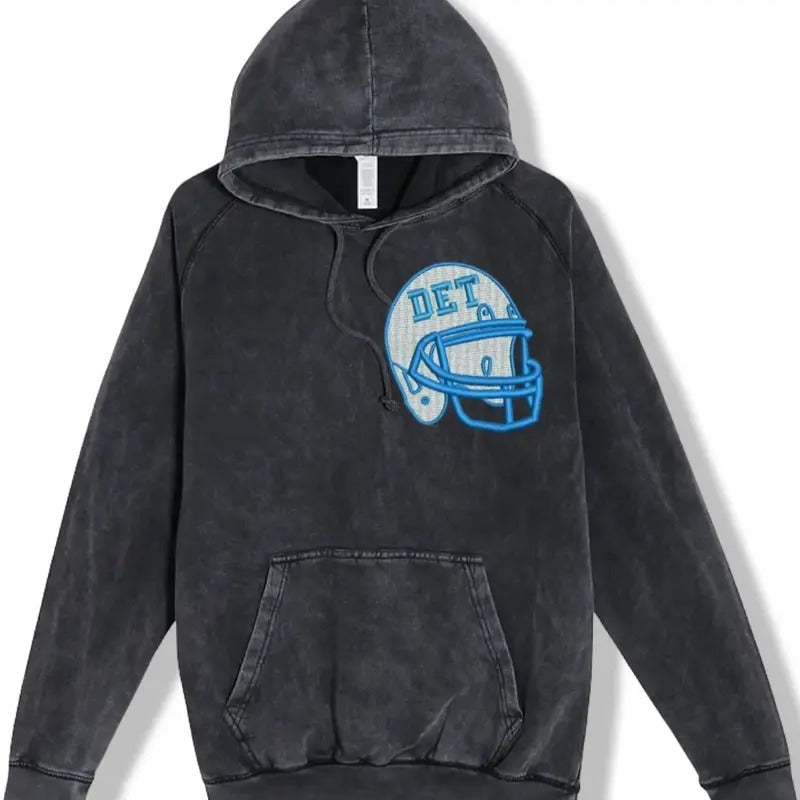 Detroit Football Oversized Embroidered Washed Hoodie for Men - Sweatshirts, unisex  Pullover Casual graphic hoodies...