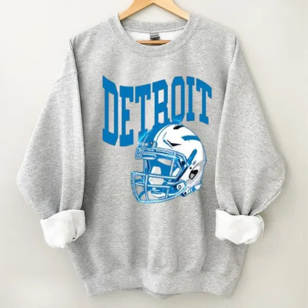 Detroit Football Sweatshirt Vintage Detroit Crewneck Retro Detroit Sweatshirt Detroit Varsity Sweatshirt Detroit...