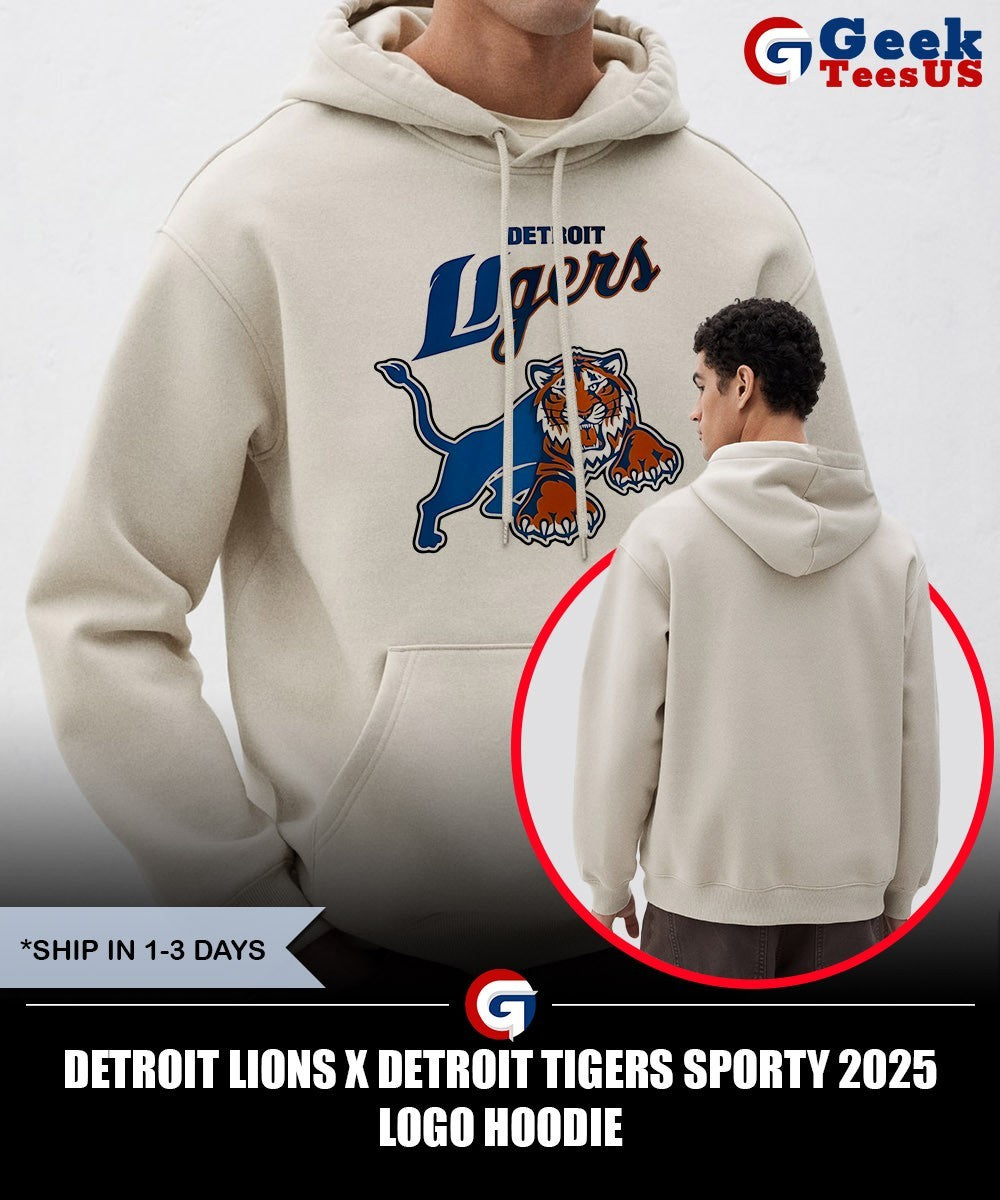 Detroit Lions x Detroit Tigers Sporty 2025 logo shirt