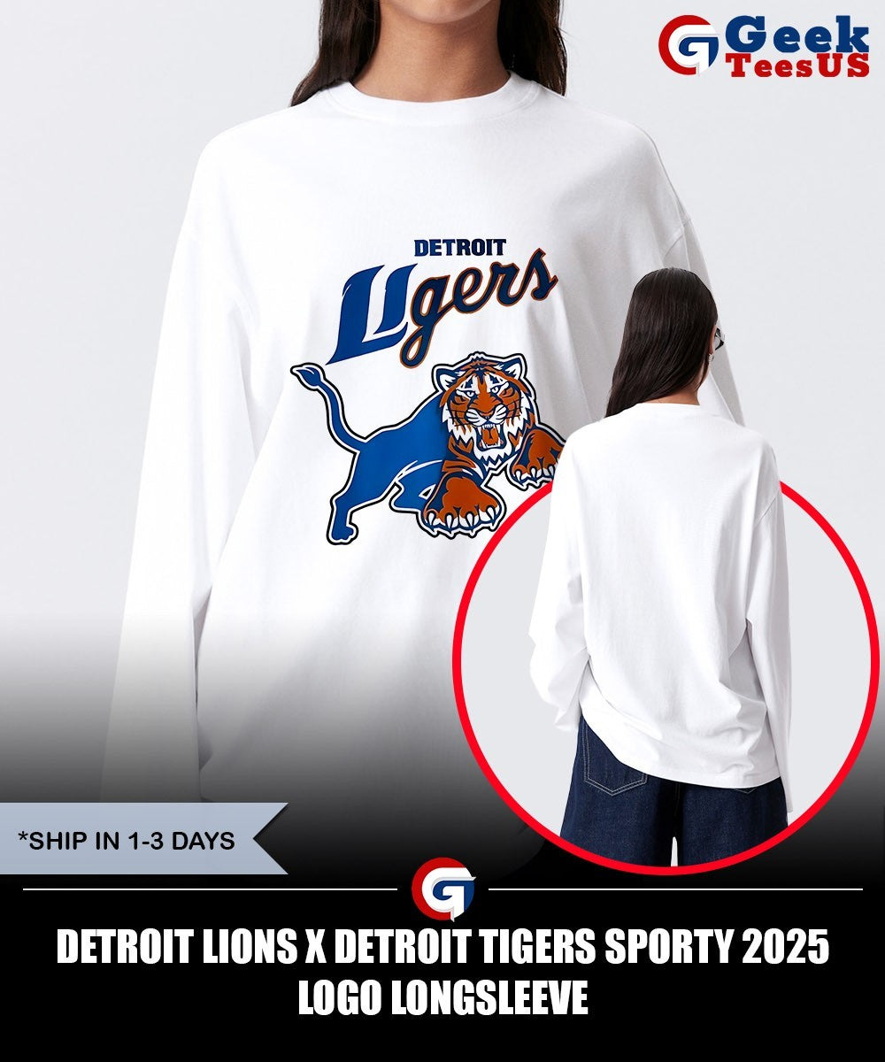 Detroit Lions x Detroit Tigers Sporty 2025 logo shirt