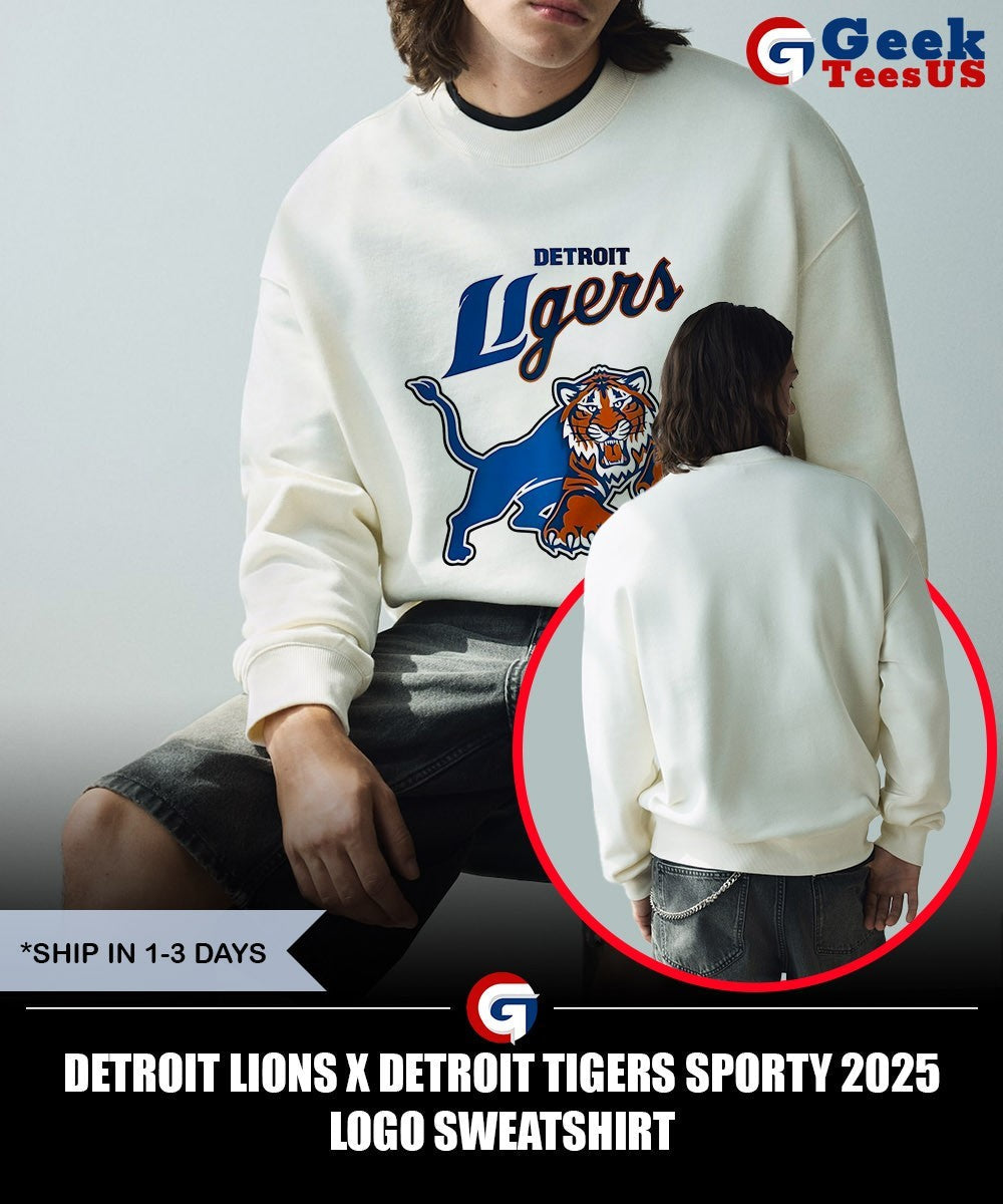 Detroit Lions x Detroit Tigers Sporty 2025 logo shirt