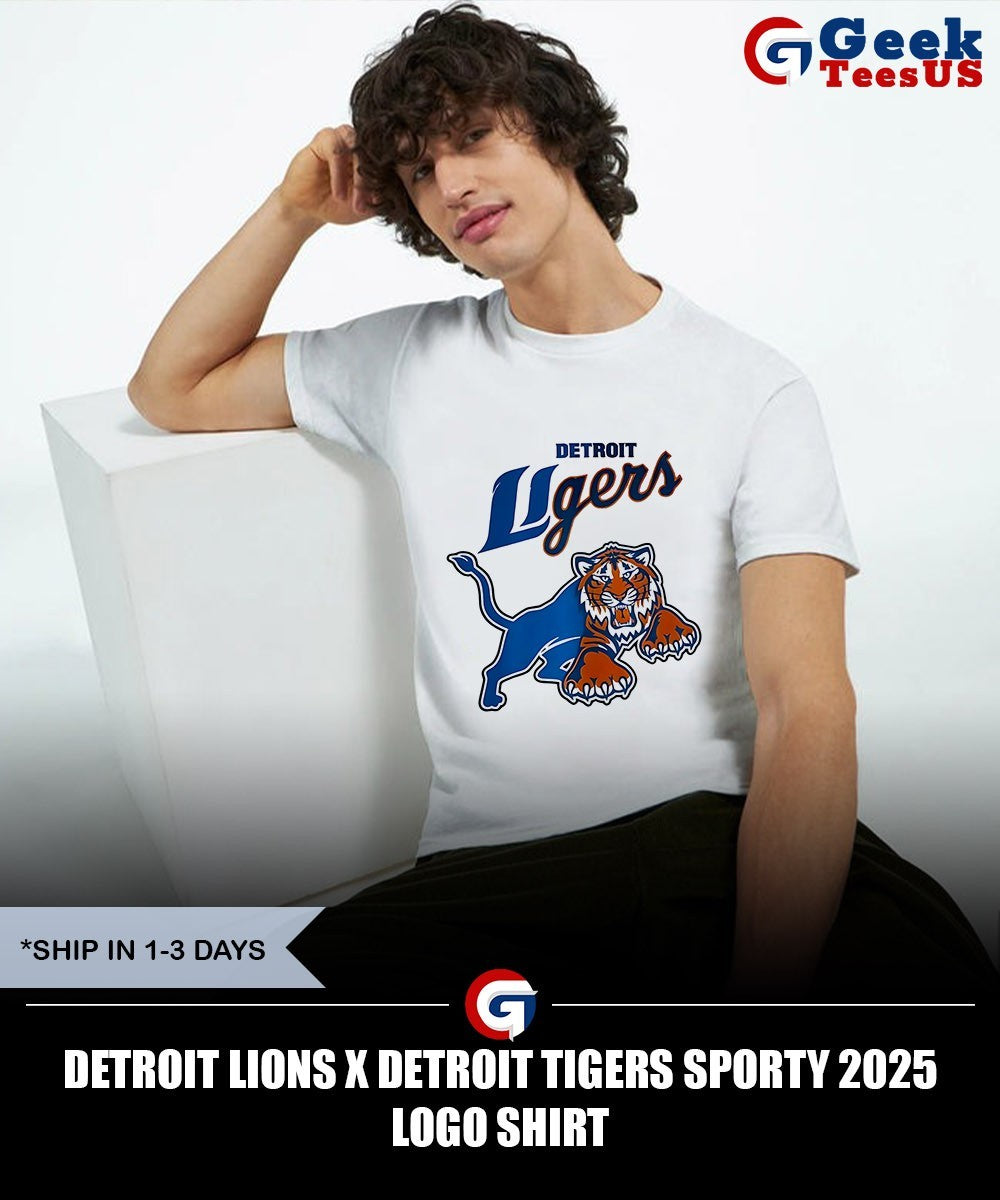 Detroit Lions x Detroit Tigers Sporty 2025 logo shirt