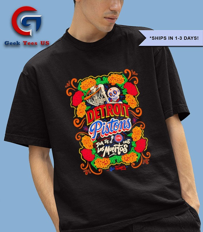Detroit Pistons NBA Dia de los Muertos 2025 shirt