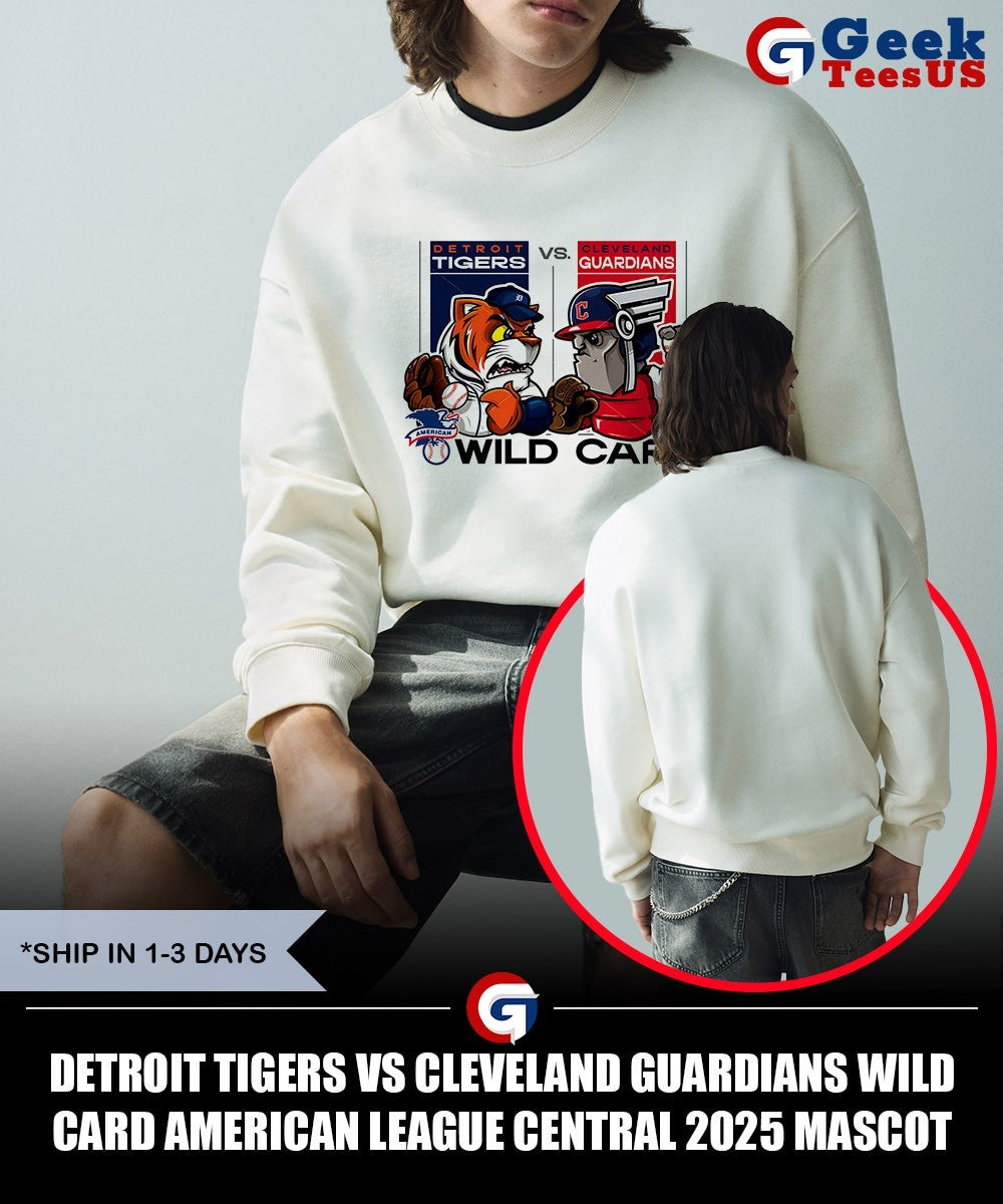 Detroit Tigers vs Cleveland Guardians Wild Card American League Central 2025 mascot shirt