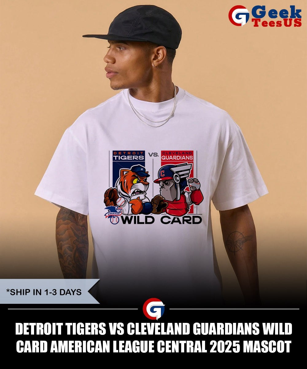 Detroit Tigers vs Cleveland Guardians Wild Card American League Central 2025 mascot shirt