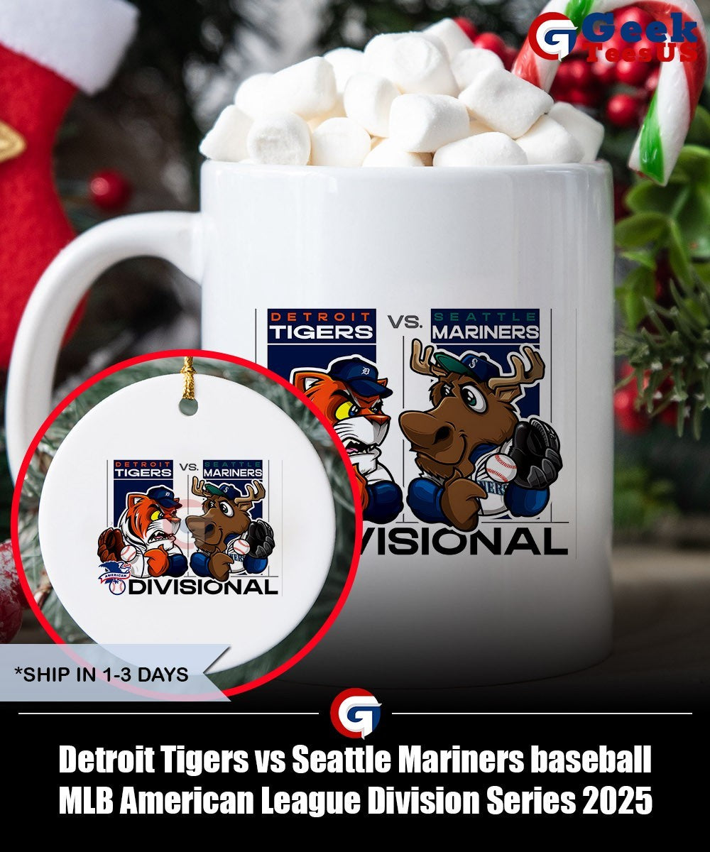 Detroit Tigers vs Seattle Mariners baseball MLB American League Division Series 2025 mascot shirt
