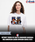 Detroit Tigers vs Seattle Mariners baseball MLB American League Division Series 2025 mascot shirt