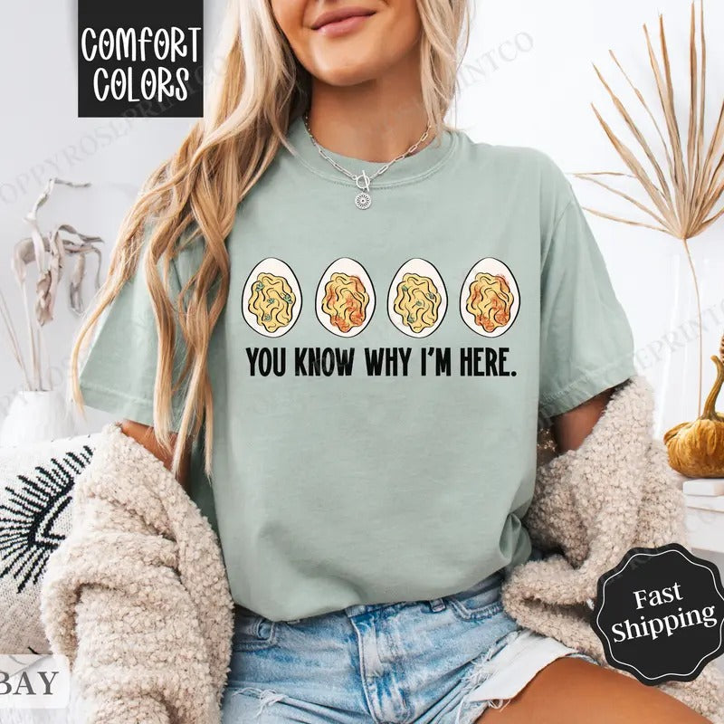 Deviled Egg Thanksgiving Shirt Comfort Colors Funny Shirt Fall Womenswear T-Shirts, Hoodie, Sweatshirt