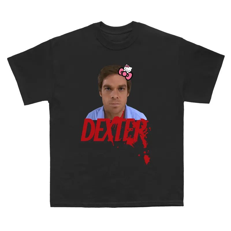 Dexter Morgan Shirt, Dexter Kitty Meme T-Shirt, Dexter Morgan Gift For Movies Lovers Casual Clothing Fabric Menswear Top...