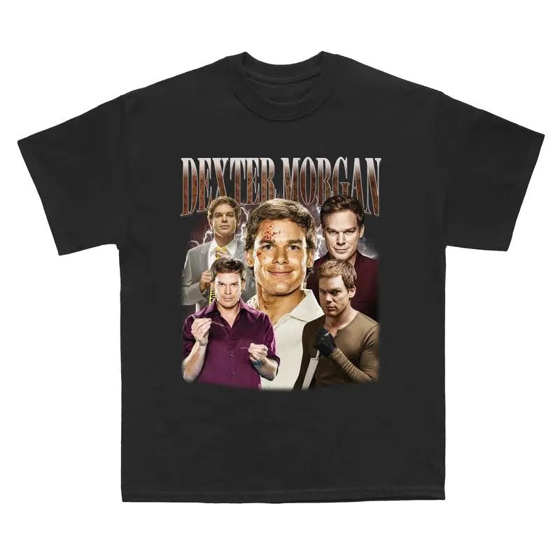 Dexter Morgan Tshirt, Dexter Morgan Rock Style Bootleg Tee Dexter Morgan Gift For Movies Lovers Cotton Menswear...