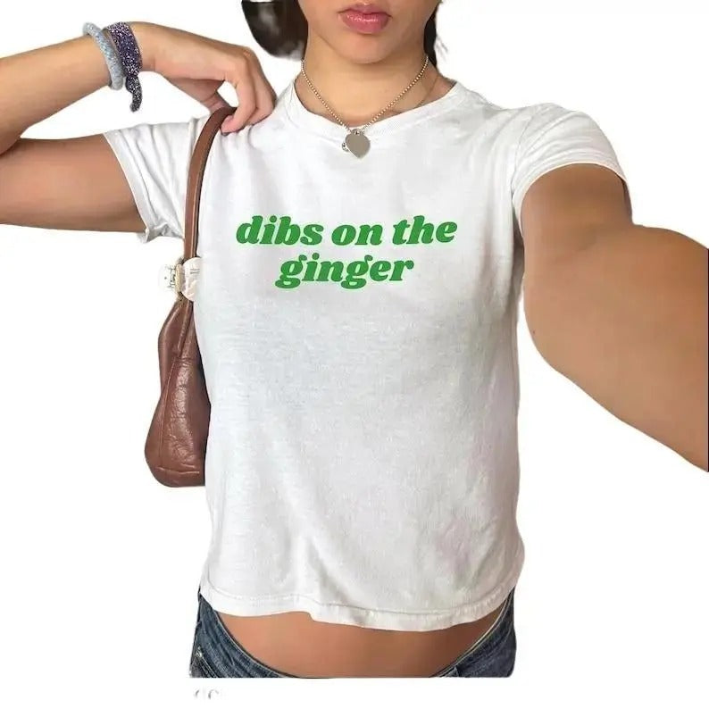 Dibs On The Ginger Baby Tee Funny St Patricks Day Shirt Y2K Lucky Shirt Women Baby Tee Hoodie, Sweatshirt | HypeDripTees.com