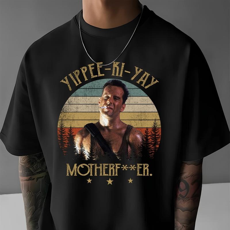 Die Hard - Vintage Style Natural Crewneck T-shirt