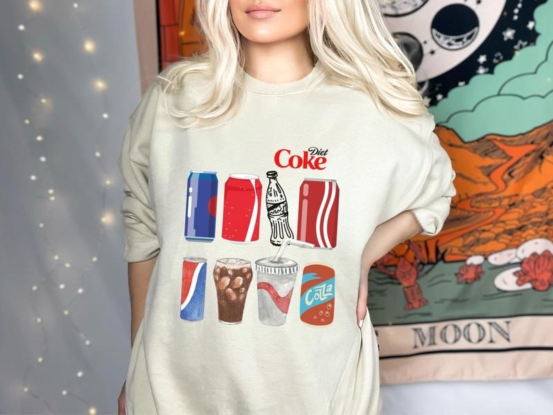 Diet Coke Bottles Shirt, Trendy Soda Crewneck Shirt Hoodie, Sweatshirt | HypeDripTees.com