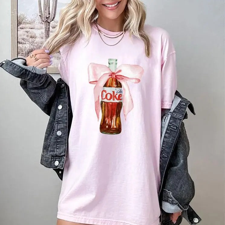 Diet Coke Bow T-Shirt, Drink With Bow Shirt, Just a Girl Who Loves Diet Coke, Weatercolor Bow, Gift For Her Hoodie,...