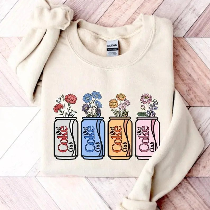 Diet Coke Sweatshirt Coke Club Shirt Diet Coke Lover Crewneck Unique Soft Drinks Lover Gifts Women Funny Trendy Tees Gift...