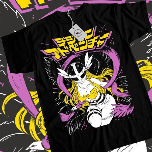 Digimon Adventure Anime T-Shirt & Sweatshirt, Angewomon Graphic Tee, Anime Manga Lover Gifts Ball Cotton