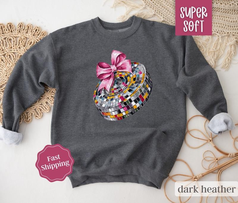 Disco Hockey Puck Sweatshirt, Game Day Hockey Crewneck, Womens Sweatshirt, Fall Sweater T-Shirts, Hoodie | HypeDripTees.com