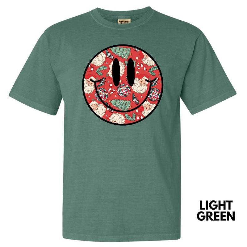 Disco Santa Happy Face Comfort Colors T-Shirt 'NLB' Hoodie, Sweatshirt | HypeDripTees.com
