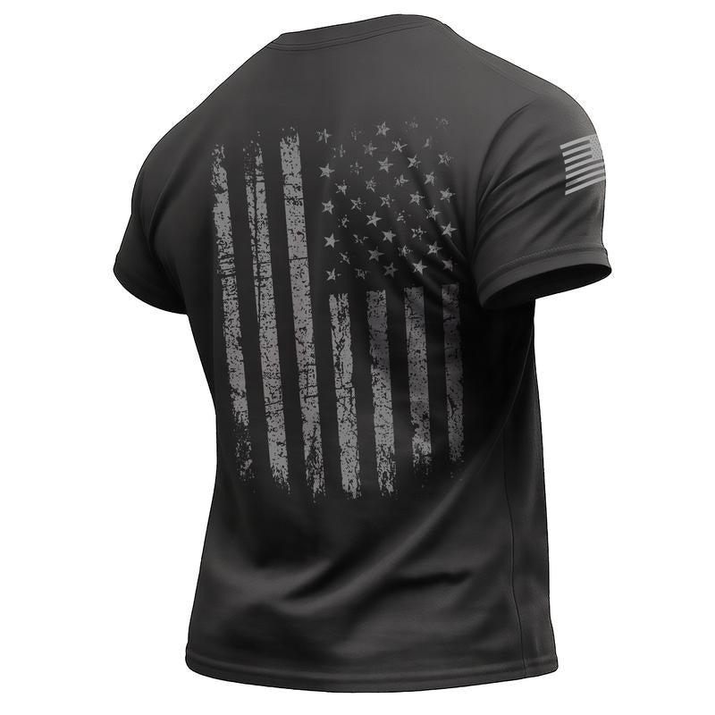 Distressed American Flag T-Shirt - Flag Printed on Back Hoodie, Sweatshirt | HypeDripTees.com