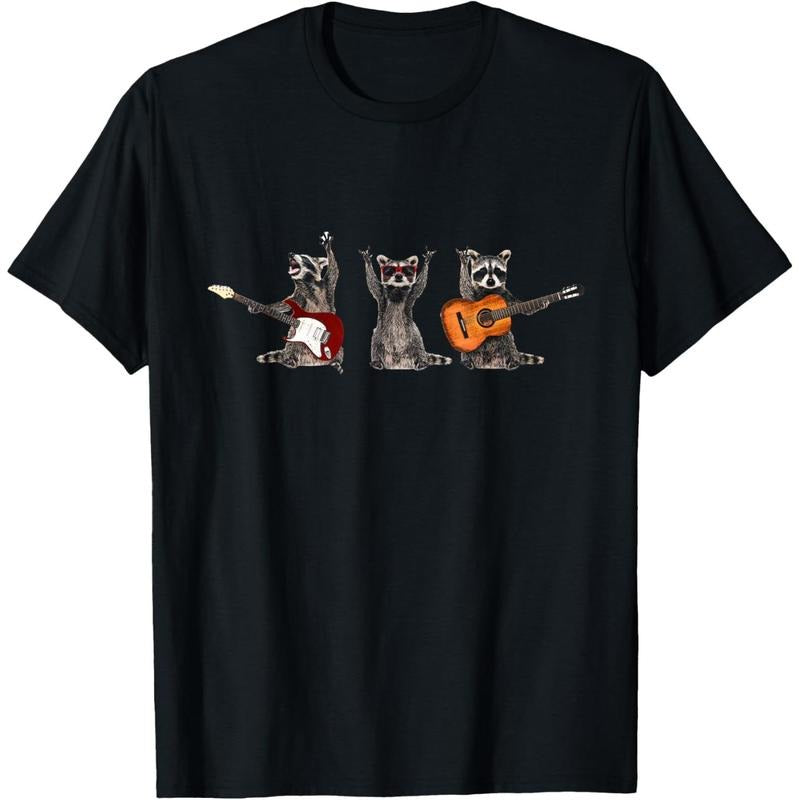 Distressed Racc And Roll 'Rock Raccoon Guitar Music Player T-Shirt made in us Hoodie, Sweatshirt | HypeDripTees.com