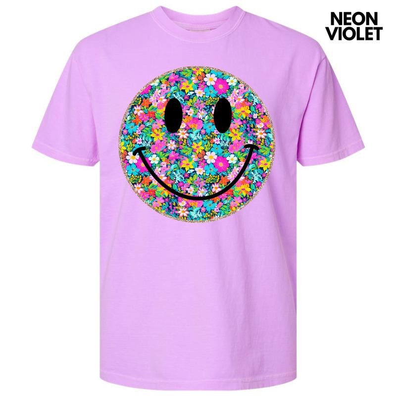 Ditzy Floral Happy Face Comfort Colors T-Shirt 'NLB' Hoodie, Sweatshirt | HypeDripTees.com