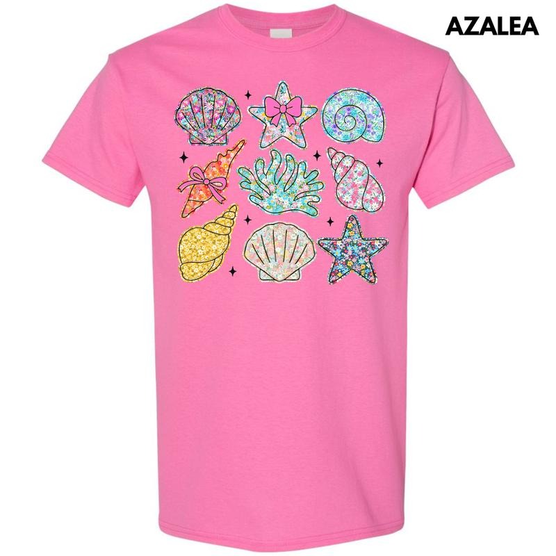 Ditzy Seashell Collage Gildan Short Sleeve T-Shirt 'NLB' Hoodie, Sweatshirt | HypeDripTees.com