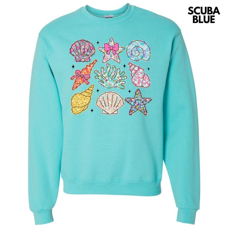 Ditzy Seashell Collage Happy Face Sweatshirt 'NLB' T-Shirts, Hoodie | HypeDripTees.com