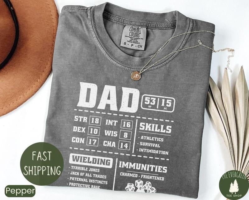 Dnd Dad Shirt Block,fathers Day Gifts, Dungeons and Dragons DM Gift, Funny Dnd Shirt, Nerdy Dad Birthday, Dad Christmas...
