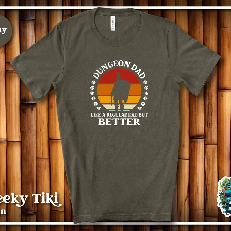 Dnd Dungeon Dad Shirt, Fun Ttrpg, D&D Fathers Day, Bday Or Xmas Gift, Dungeons And Dragons Clothing, For Him, Retro...