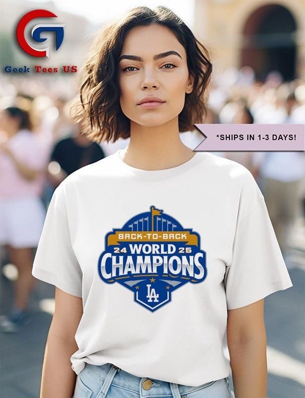 Dodgers back to back World Champions 2025 logo shirt