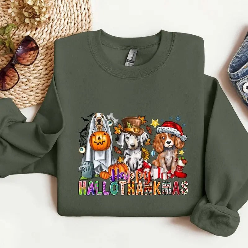 Dog Hallothanksmas Shirt Halloween Thanksgiving Shirt Season Hallothanksmas T-Shirts, Hoodie, Sweatshirt